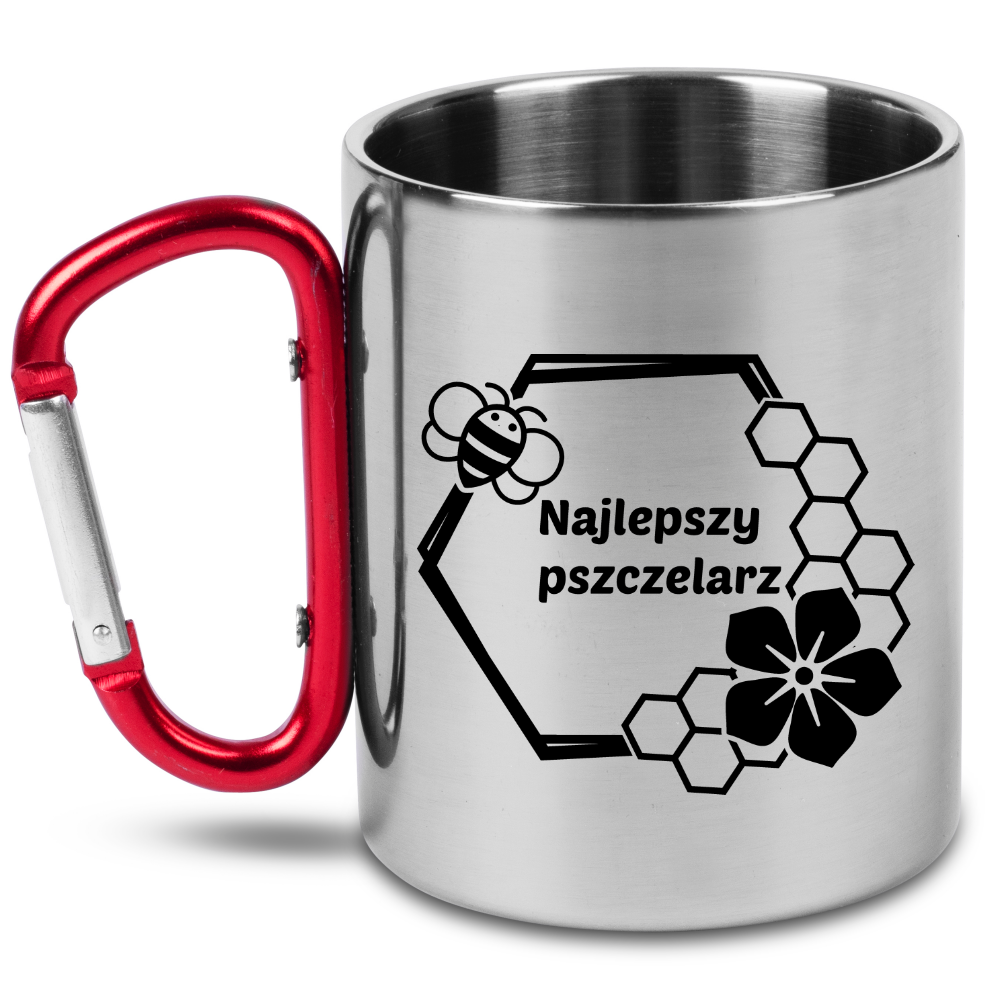 Kubek czerwony karabińczykiem z nadrukiem "Najlepszy pszczelarz" #10