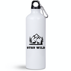 Butelka biała 800 ml z nadrukiem „Stay wild” - podróż, przyroda, przygoda #4