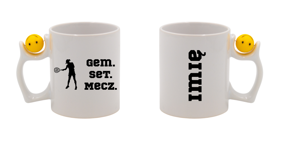 Kubek z piłką 330 ml z napisem "GEM SET MECZ" – damski #8