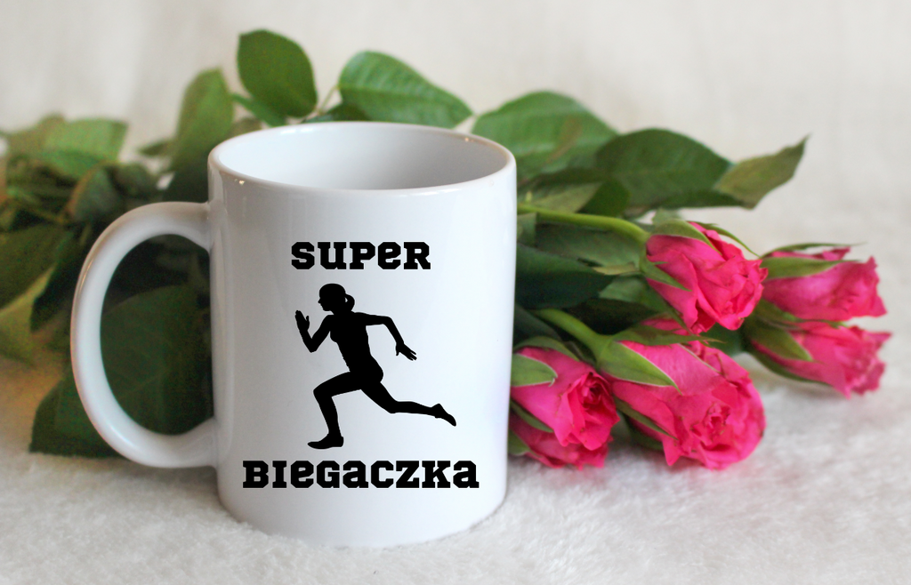 Kubek biały z nadrukiem „Super Biegaczka” – bieganie #8