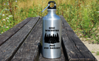 Bidon srebrny 500 ml z nadrukiem „Rzuć wszystko, jedź pod namiot” – namioty, camping, wyprawa #8