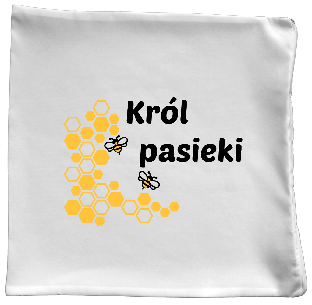 Poduszka dla pszczelarza z nadrukiem „Król pasieki” – pszczelarstwo #10