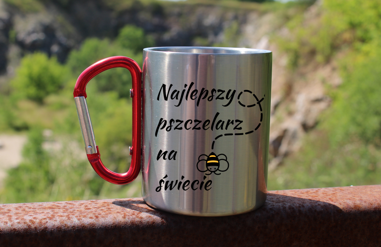 Kubek czerwony karabińczykiem z nadrukiem "Najlepszy pszczelarz na świecie" #5