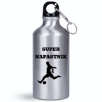 Butelka srebrna 400 ml z napisem "Super Napastnik" – piłka nożna #7