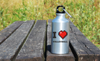 Butelka srebrna 400 ml z nadrukiem "I LOVE VOLLEYBALL" #1