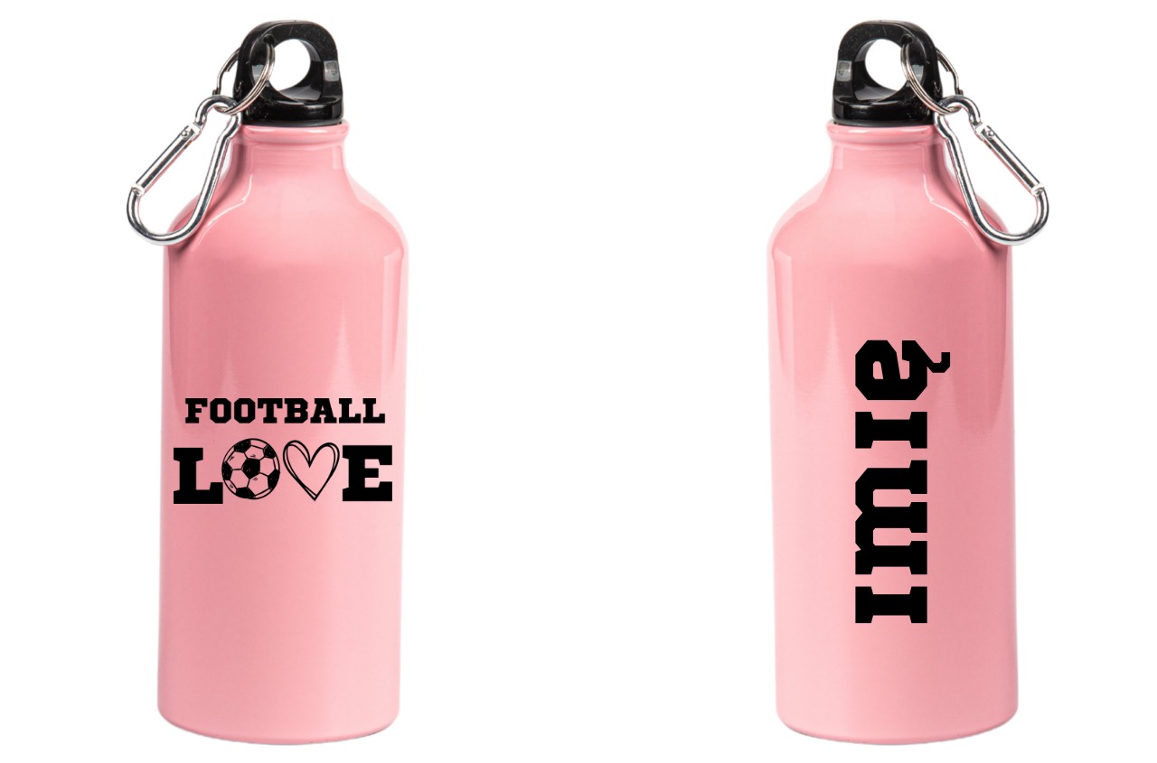 Butelka różowa 600 ml dla kibica piłki nożnej z napisem "FOOTBALL LOVE" #12