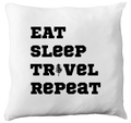 Poduszka z nadrukiem „Eat Sleep Travel Repeat” – podróże, przygoda, wyprawa #5