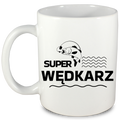 Kubek biały z nadrukiem: "Super Wędkarz" - wędkarstwo #11