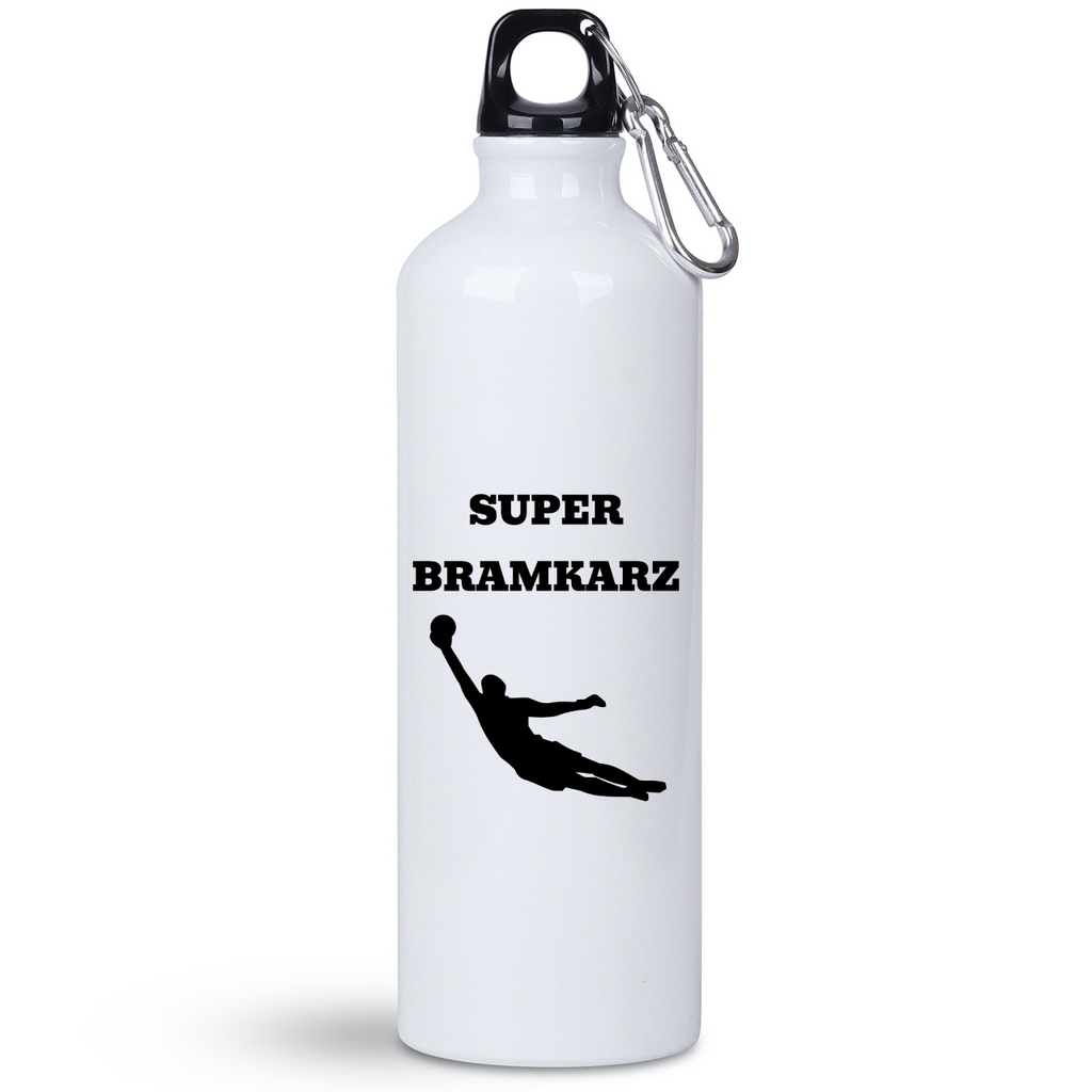 Butelka biała 800 ml z nadrukiem "Super Bramkarz" – piłka nożna #15