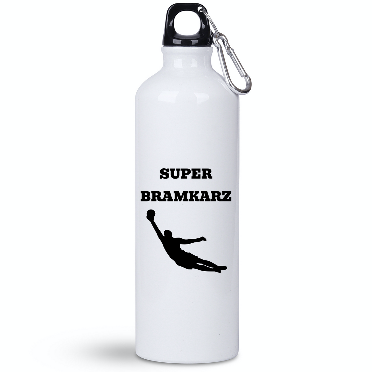 Butelka biała 800 ml z nadrukiem "Super Bramkarz" – piłka nożna #15