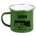 Kubek emaliowany zielony z nadrukiem "Dom jest tam, gdzie go zaparkujesz" – camping #6