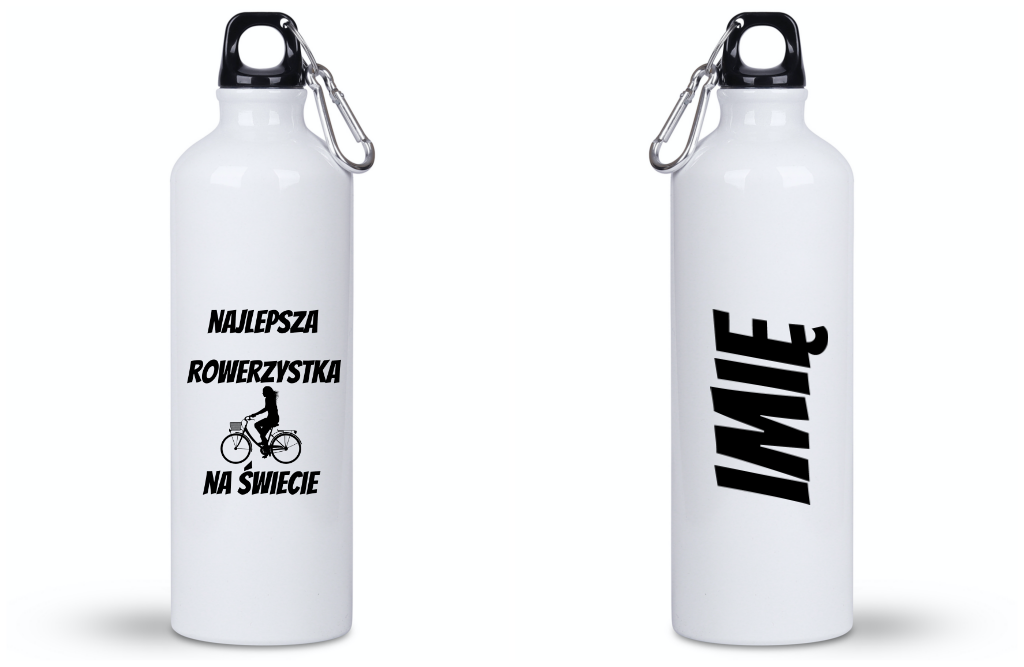 Butelka biała 800 ml na rower z nadrukiem „Najlepsza rowerzystka na świecie” – dla rowerzystki #3