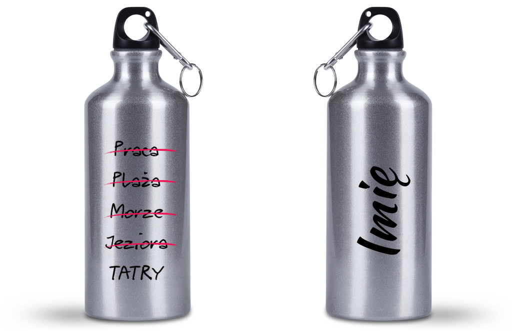 Bidon srebrny 500 ml z grafiką „Tatrzańska wykreślanka” – Podhale, Zakopane, góry #6