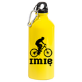Bidon żółty 600 ml z grafiką roweru oraz dowolnym imieniem - dla rowerzysty #5