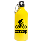 Bidon żółty 600 ml z grafiką roweru oraz dowolnym imieniem - dla rowerzysty #5