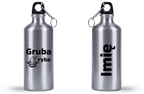 Butelka srebrna 500 ml z nadrukiem "Gruba ryba" – wędkarstwo #10