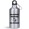 Butelka srebrna 400 ml z nadrukiem "Najlepszy wędkarz na świecie" – wędkarstwo #6