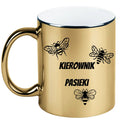 Kubek złoty z nadrukiem "Kierownik pasieki" - pszczelarstwo #2