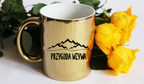 Kubek złoty z nadrukiem „Przygoda wzywa” – podróż, trekking #6