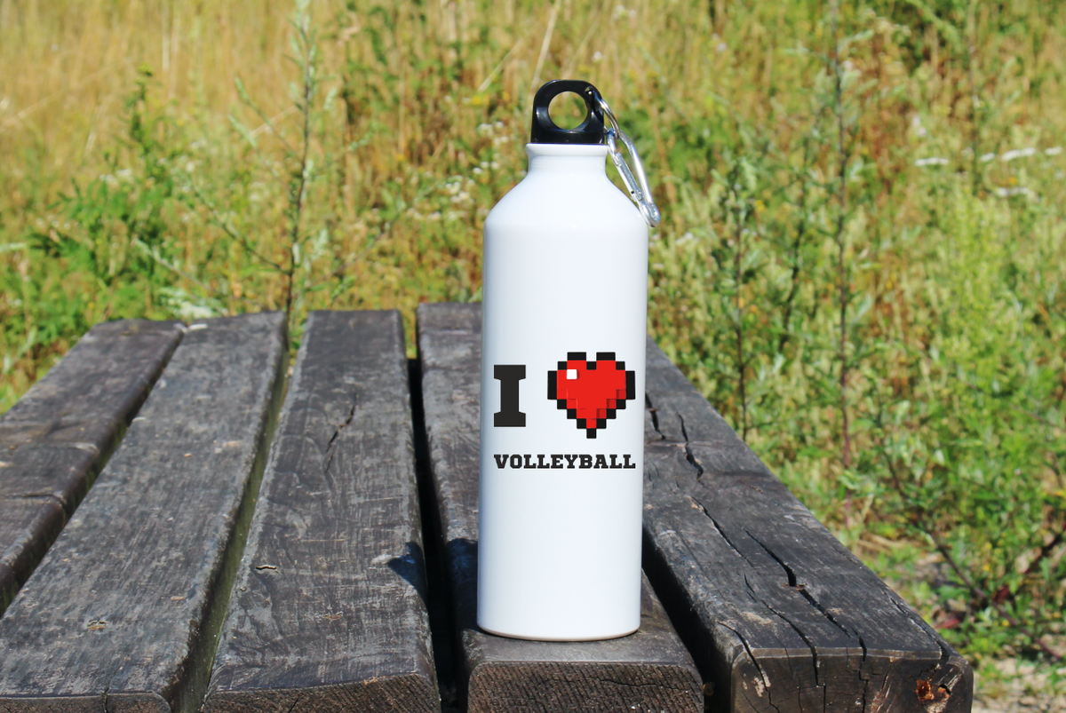 Butelka biała 800 ml z nadrukiem "I LOVE VOLLEYBALL" #1