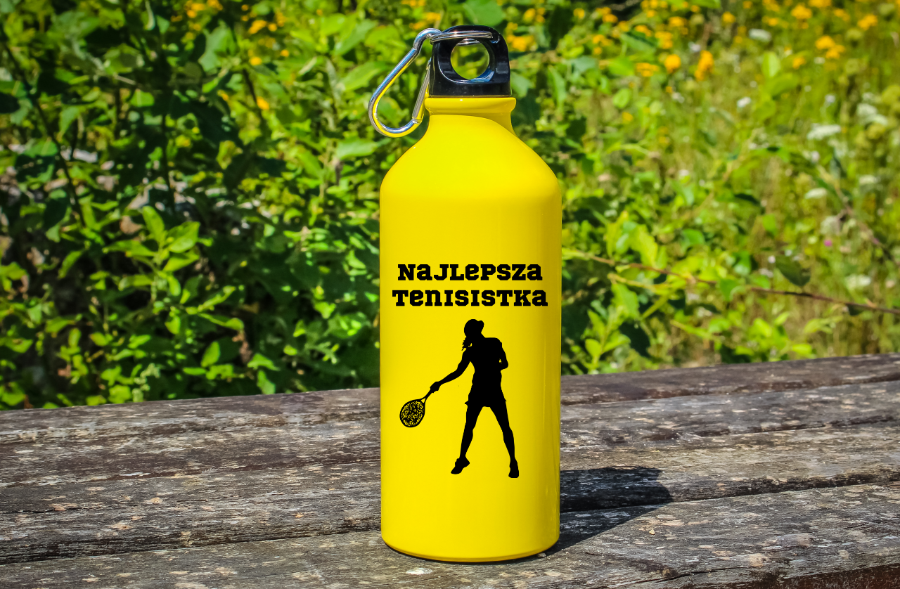Butelka żółta 600 ml z napisem "NAJLEPSZA TENISISTKA" #2