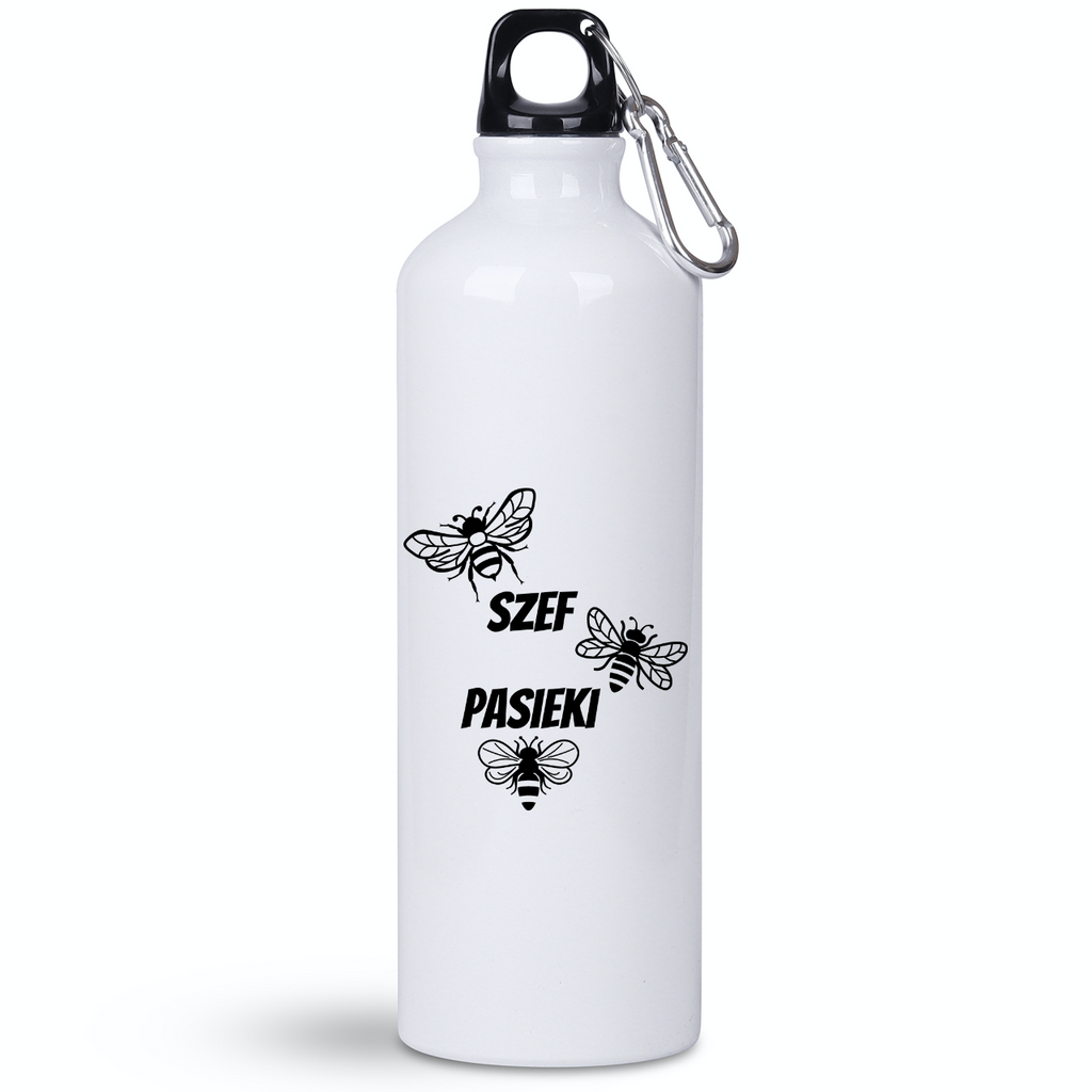 Bidon biały 800 ml z nadrukiem „Szef pasieki” – pszczelarstwo #4
