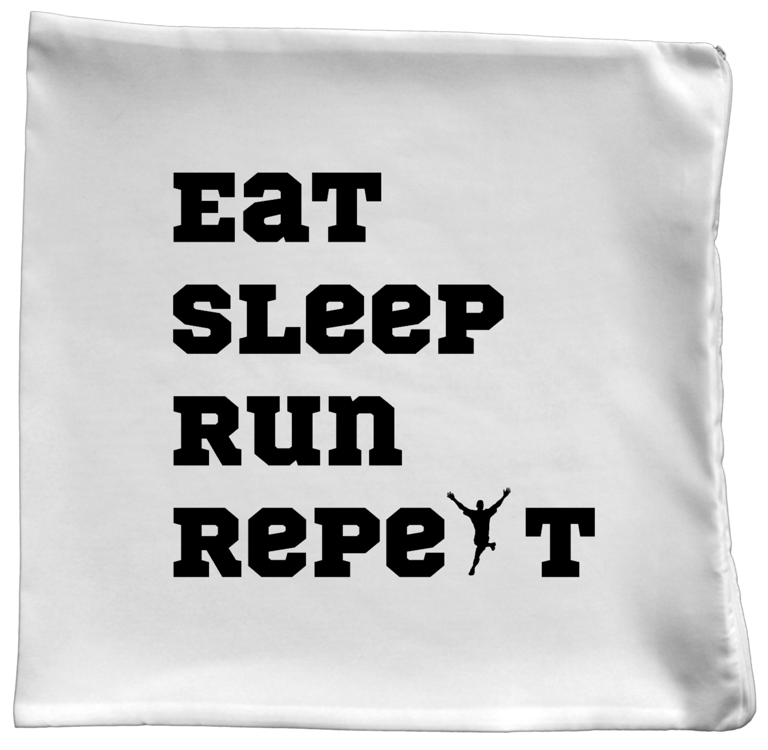 Poduszka dla biegacza z nadrukiem "Eat Sleep Run Repeat" – bieganie #12