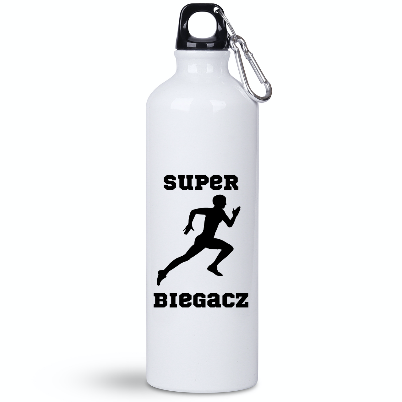 Bidon biały 800 ml z nadrukiem "Super Biegacz" – bieganie #7