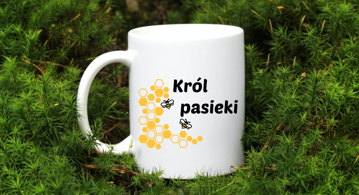 Kubek biały dla pszczelarza "Król pasieki" #10