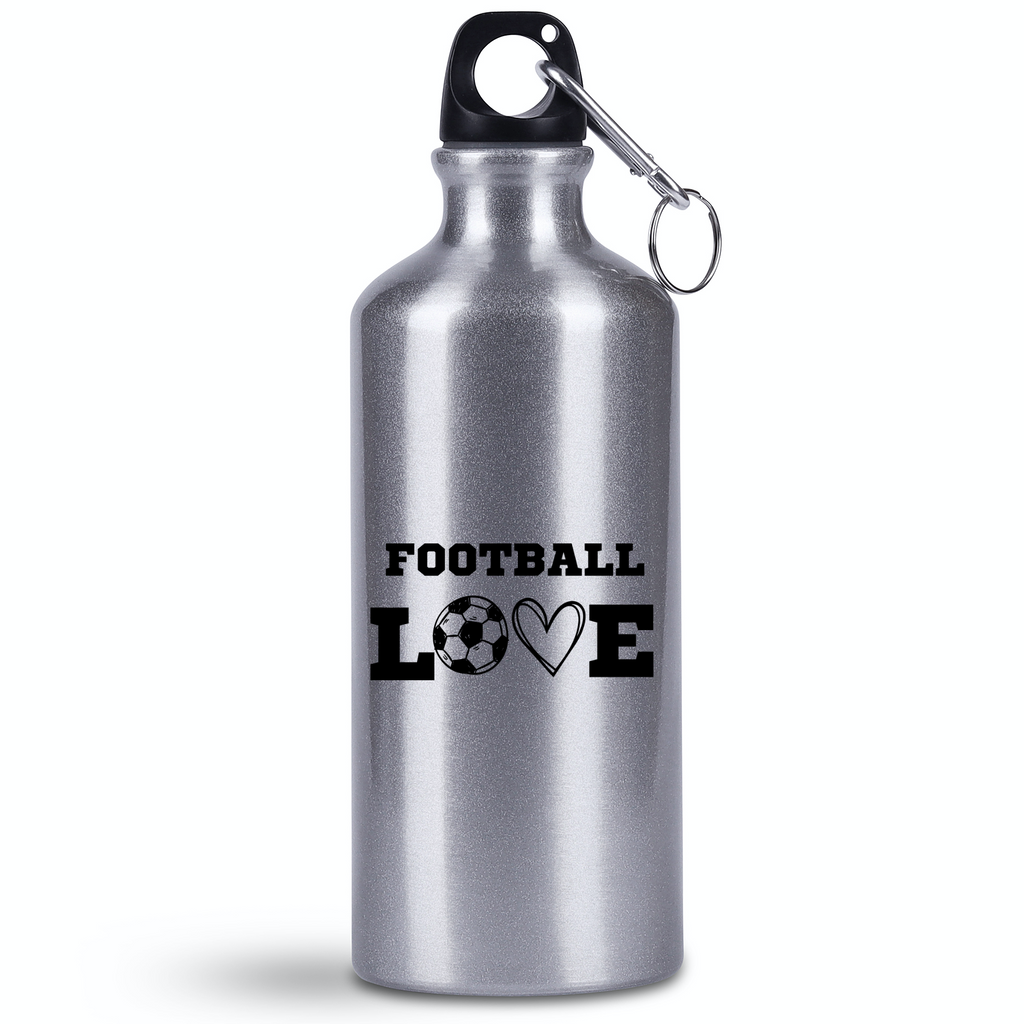 Butelka srebrna 500 ml dla kibica piłki nożnej z napisem "FOOTBALL LOVE" #12