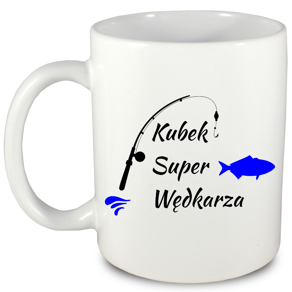 Kubek biały z nadrukiem: "Kubek Super Wędkarza" - wędkarstwo #1