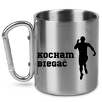 Kubek ze srebrnym karabińczykiem – z nadrukiem "Kocham Biegać" – dla panów, bieganie #3
