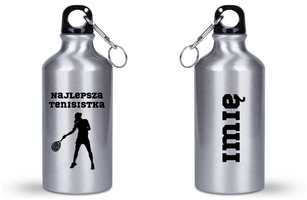 Butelka srebrna 400 ml z napisem "Najlepsza Tenisistka" #3