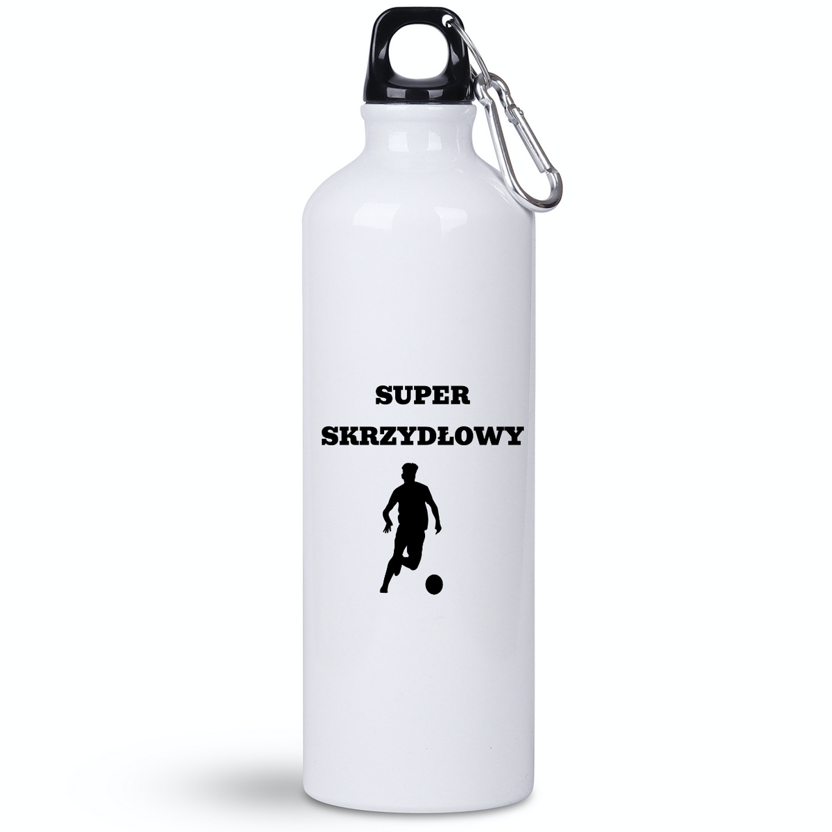 Butelka biała 800 ml z nadrukiem "Super Skrzydłowy" - piłka nożna #1