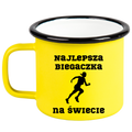 Kubek emaliowany żółty z nadrukiem "Najlepsza biegaczka na świecie" #2