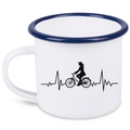 Kubek emaliowany biały z grafiką "Rowerowe EKG" – dla rowerzystki #7