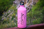 Butelka różowa 600 ml z grafiką piłkarza ręcznego i napisem "HANDBALL" #1
