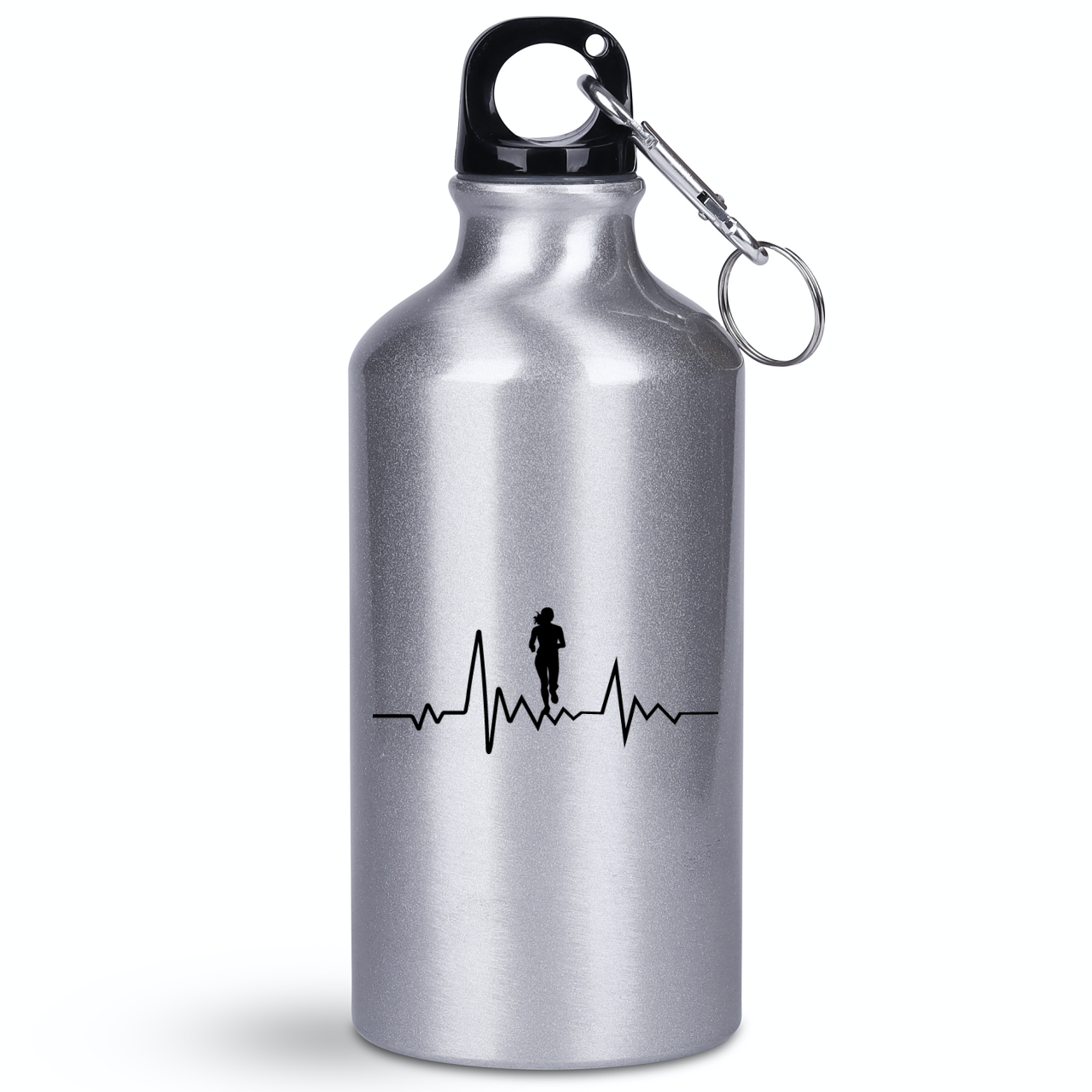 Butelka srebrna 400 ml biegowe EKG dla pań - bieganie #1