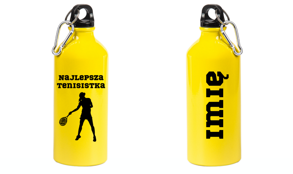 Butelka żółta 600 ml z napisem "NAJLEPSZA TENISISTKA" #2