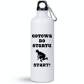 Bidon damski biały 800 ml z nadrukiem "Gotowa do startu, start!" – bieganie #5