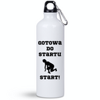 Bidon damski biały 800 ml z nadrukiem "Gotowa do startu, start!" – bieganie #5