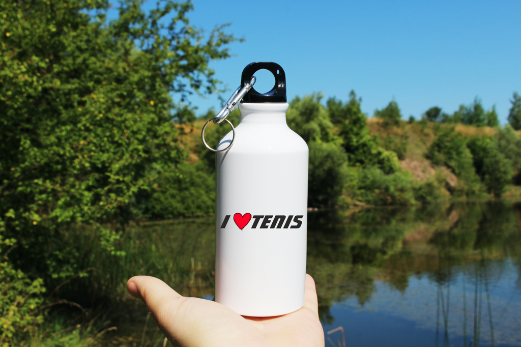 Butelka biała 400 ml z napisem "I LOVE TENIS" #1