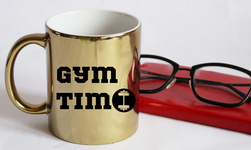 Kubek złoty prezent z nadrukiem "Gym Time" - siłownia #1