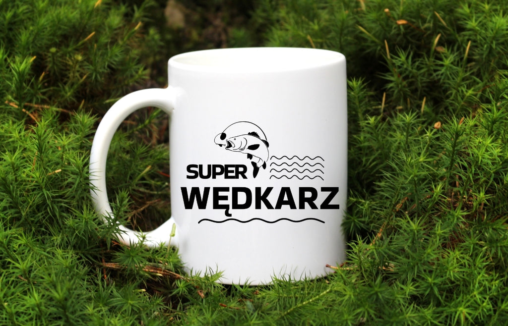 Kubek biały z nadrukiem: "Super Wędkarz" - wędkarstwo #11