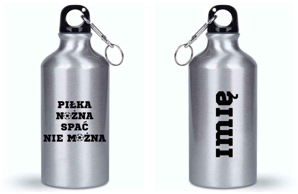 Butelka srebrna 400 ml dla kibica piłki nożnej z napisem "Piłka nożna – spać nie można" #10