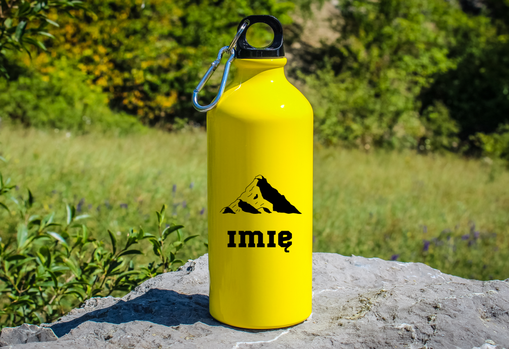 Butelka żółta 600 ml z grafiką góry i imieniem do wyboru #8