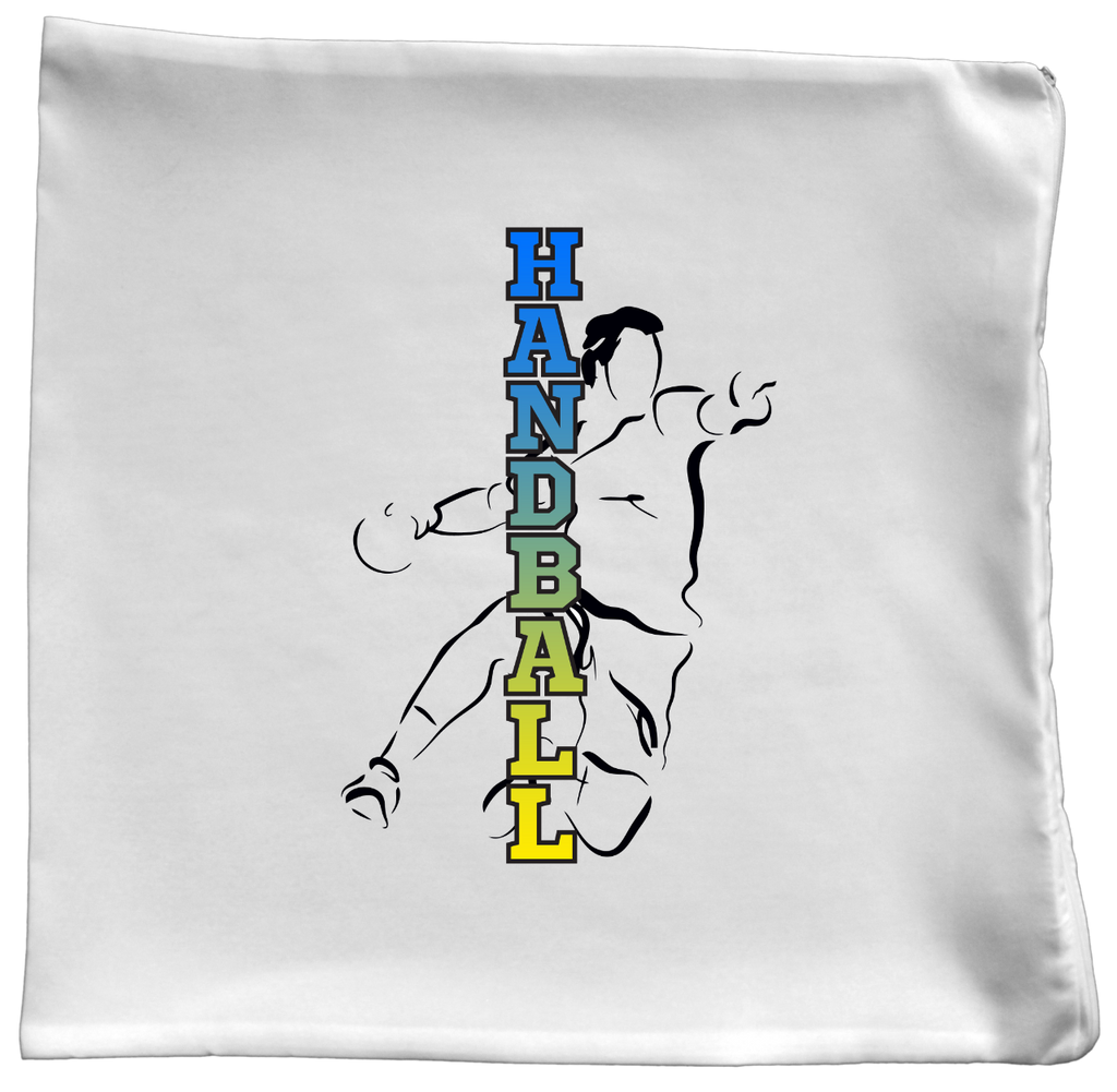 Poduszka dla kibica piłki ręcznej – grafika zawodnika i kolorowy napis "HANDBALL" #7