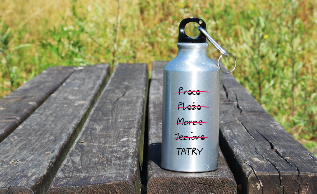 Butelka srebrna 400 ml z nadrukiem „Tatrzańska wykreślanka” – Tatry, Zakopane #6