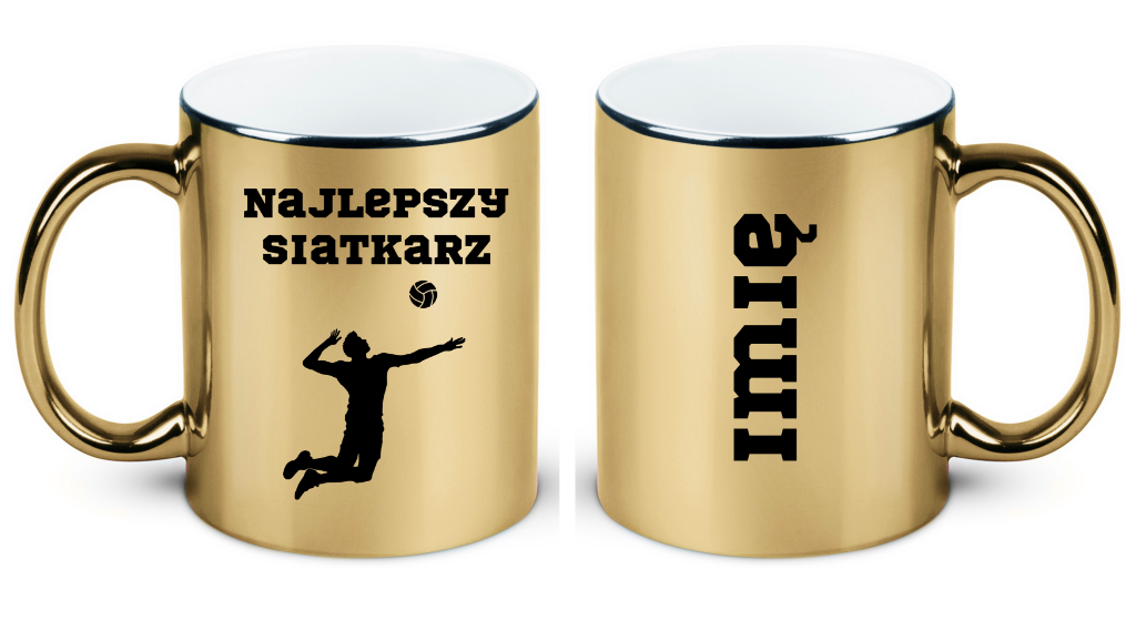 Kubek złoty z nadrukiem "Najlepszy Siatkarz" – siatkówka #6