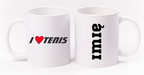 Kubek biały z napisem "I love tenis" #1